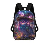 sinyumoney Magical Owl with Hat Halloween Sac À Dos Scolaire Imprimé En 3D Pour Enfants, Sac À Dos De Voyage, Sac Tendance Et Décontracté Pour Écoliers 17inch