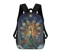 sinyumoney Magical Peacock Forest Scene Sacs À Dos Pour Enfants 17inch Sac À Dos Scolaire, Sac D'école Imprimé En 3D Pour Garçons, Élèves Du Primaire Et Du Collège