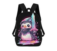 sinyumoney Magical Penguin Swordsman Sac À Dos Imprimé En 3D Pour Enfants, Sac D'école, Sac De Voyage Grande Capacité, Sac À Livres, Sac À Dos Pour Enfants 17inch