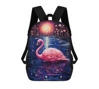 sinyumoney Magical Pink Flamingo Pond Sacs À Dos Scolaires Pour Garçons Et Filles, Sacs À Dos Décontractés Pour Le Sport, Sacs À Dos De Grande Capacité Pour L'école Primaire 17inch