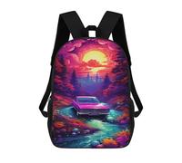 sinyumoney Magical Sunset Drive Sacs À Dos Pour Enfants, Sac À Dos Scolaire Imprimé En 3D Pour Enfants, Sac À Dos De Voyage, Sac À Livres Pour Enfants 17inch Sac D'école
