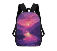 sinyumoney Magical Sunset Over Lake Sac À Dos Enfant, Sac D'école, Sac À Dos Imprimé 3D Avec Motif De Dessin Animé, Grande Capacité, Pour Garçons Et Filles 17inch