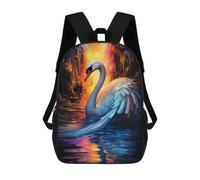 sinyumoney Magical Swan Reflections Sac À Dos Scolaire Imprimé En 3D Pour Enfants, Sac À Dos De Voyage, Sac Tendance Et Décontracté Pour Écoliers 17inch