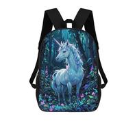 sinyumoney Magical Unicorn in Forest Sac À Dos, Cartable Imprimé En 3D, Sac À Goûter, Sac À Dos De Voyage, Sac À Dos Entre Amis, Sac À Dos Scolaire Pour Filles Et Garçons 17inch