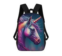 sinyumoney Magical Unicorn Portrait -2 Sac À Dos Scolaire Pour Enfants, Sac À Dos De Voyage Décontracté, Grand Sac À Dos Pour Garçons Et Filles 17inch