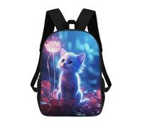 sinyumoney Magical White Cat Sac À Dos Scolaire Imprimé En 3D, Sac À Dos Décontracté Pour Enfants, Sac D'école Imprimé En 3D Pour Garçons, Primaire Et Collège 17inch