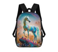 sinyumoney Magical White Stallion Sac À Dos Scolaire Enfant Tendance Et Décontracté, Sac À Dos Imprimé En 3D Pour Garçon, Grand Sac À Dos 17inch