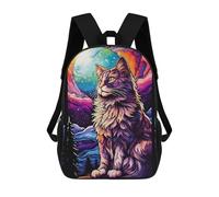sinyumoney Maine Coon Cat Colorful Sac À Dos Scolaire Imprimé En 3D, Sac À Dos Décontracté Pour Enfants, Sac D'école Imprimé En 3D Pour Garçons, Primaire Et Collège 17inch