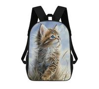 sinyumoney Maine Coon Kitten in Grass Sacs À Dos Pour Enfants, Sac À Dos Scolaire Imprimé En 3D Pour Enfants, Sac À Dos De Voyage, Sac À Livres Pour Enfants 17inch Sac D'école