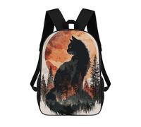 sinyumoney Maine Coon with Moon Sac À Dos Enfant, Cartable Imprimé En 3D Pour Garçons Et Adolescents 17inch
