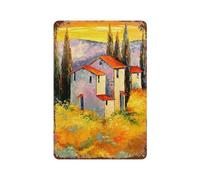 sinyumoney Maisons près des montagnes - Plaque en métal vintage - Affiche rétro en métal pour chambre, salon, garage, jardin - 30 x 20 cm