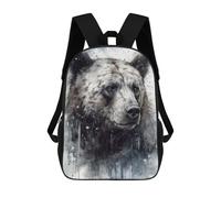 sinyumoney Majestic Bear Black Ink Sacs À Dos Imprimés En 3D Pour Enfants, Sacs D'école Tendance Pour Garçons, Sacs De Voyage, Sacs Scolaires Pour Élèves Du Primaire 17inch