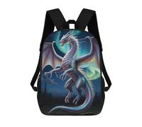 sinyumoney Majestic Dragon Under Aurora Borealis Sac À Dos Enfant Tendance Et Amusant, Sac À Dos Pour Garçons Et Adolescents, Sac D'école Imprimé En 3D Pour Garçons 17inch