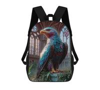 sinyumoney Majestic Eagle Statue in Gothic Setting Sacs À Dos Pour Enfants, Sac D'école Imprimé En 3D, Cartable Pour Enfants, Sac De Voyage, Sac À Dos Garçon Fille, Sac D'école Pour Enfants 17inch