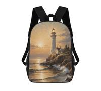 sinyumoney Majestic Gold Lighthouse Sacs À Dos Pour Enfants, Cartables Imprimés En 3D, Sacs À Dos Pour Élèves Du Primaire Et Du Collège (garçons Et Filles) 17inch