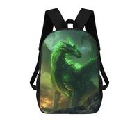sinyumoney Majestic Green Dragon Art Sac À Dos Scolaire, Sac À Dos Pour Garçons Et Adolescents, Cadeau, Sac À Dos Imprimé En 3D, Sac À Dos Scolaire, Sac À Livres 17inch