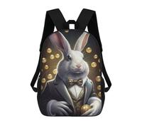 sinyumoney Majestic Rabbit in Formal Attire Sac À Dos Imprimé Pour Enfants, Sac D'école, Sac De Voyage Pour Adultes Et Enfants 17inch