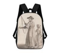 sinyumoney Man And Child with Fishing Net Sacs À Dos Pour Enfants, Cartables, Sacs À Dos Scolaires Imprimés En 3D, Sacs À Dos De Voyage Tendance Pour Enfants (primaire, Collège) 17inch