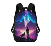 sinyumoney Man And Dog Stargazing Sac À Dos Imprimé En 3D Pour Garçons, Sac D'école Grande Capacité, Sac De Voyage, Sac À Livres, Sac D'école Pour Garçons, Mochila 17inch