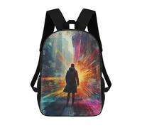sinyumoney Man Facing Bright Future Sac À Dos Scolaire Enfant Tendance Et Décontracté, Sac À Dos Imprimé En 3D Pour Garçon, Grand Sac À Dos 17inch