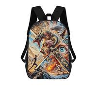 sinyumoney Man Facing Monsters Sac À Dos, Cartable Imprimé En 3D, Sac À Goûter, Sac À Dos De Voyage, Sac À Dos Entre Amis, Sac À Dos Scolaire Pour Filles Et Garçons 17inch