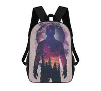 sinyumoney Man Galaxy Silhouette Sac À Dos Scolaire Pour Enfants, Sac D'école Imprimé En 3D, Sac D'école Tendance Pour Garçons, Élèves Du Primaire Et Du Collège 17inch