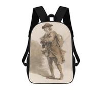 sinyumoney Man in A Hat with A Bag Sac À Dos Pour Garçons Et Adolescents, Sacs À Dos Pour Filles, Sacs À Dos Pour Tout-petits, Sacs À Livres Pour L'école Primaire Et Le Collège 17inch