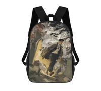 sinyumoney Man Running from Ghosts Sac À Dos Scolaire Imprimé En 3D Pour Enfants, Sac À Dos Garçon/fille, Sac De Voyage Pour Enfants 17inch