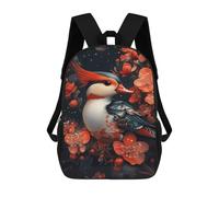 sinyumoney Mandarin Duck with Orange Flowers Sacs À Dos Tendance Imprimés En 3D 17inch Sac D'école Décontracté Pour Enfants, Garçons, Élèves Du Primaire Et Du Collège