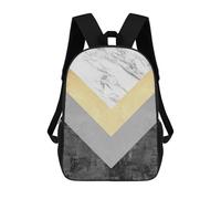 sinyumoney Marble And Gold Art 2 Sac À Dos Imprimé En 3D Pour Enfants, Sac D'école Grande Capacité, Sac De Voyage, Sac À Livres, Sac À Dos Scolaire Pour Enfants 17inch