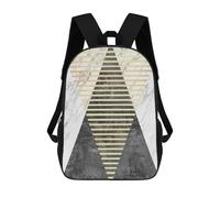 sinyumoney Marble And Gold Art 3 Sacs À Dos Scolaires Pour Enfants, Sac D'école Imprimé En 3D Pour Garçons, Élèves Du Primaire Et Du Collège 17inch