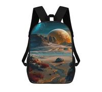 sinyumoney Mars-like Desert with Giant Planet Sacs À Dos Scolaires Pour Enfants, Sac D'école Imprimé En 3D Pour Garçons, Élèves Du Primaire Et Du Collège 17inch