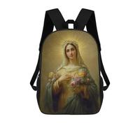sinyumoney Mary Holding Flowers Painting Sacs À Dos Décontractés Pour Enfants, Sacs D'école Pour Adolescents, Filles Et Garçons, Sacs À Dos Pour Livres 17inch