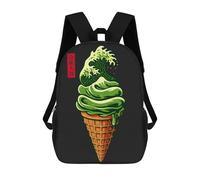 sinyumoney Matcha Wave Ice Cream Cone Sacs À Dos Pour Enfants, Cartables, Sacs À Dos Scolaires Imprimés En 3D, Sacs À Dos De Voyage Tendance Pour Enfants (primaire, Collège) 17inch