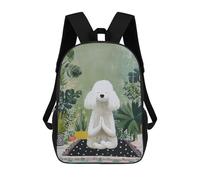 sinyumoney Meditating Poodle in A Garden Painting Sac À Dos Enfant, Sac D'école, Sac À Dos Imprimé 3D Avec Motif De Dessin Animé, Grande Capacité, Pour Garçons Et Filles 17inch
