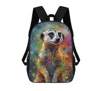 sinyumoney Meerkat Painting 17inch Sac À Dos Scolaire Imprimé En 3D Pour Enfants, Style Décontracté Et Tendance, Idéal Pour Les Voyages Et Les Études.