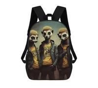 sinyumoney Meerkat Punks Sacs À Dos Imprimés En 3D Pour Enfants, Sacs D'école Tendance Pour Garçons, Sacs De Voyage, Sacs Scolaires Pour Élèves Du Primaire 17inch