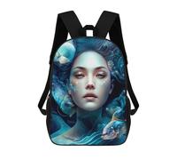 sinyumoney Mermaid Dreams Underwater Fantasy -2 Sac À Dos Imprimé En 3D, Sac D'école Décontracté Et Tendance Pour Enfants, Sac D'école Pour Garçons, Collégiens 17inch
