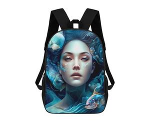 sinyumoney Mermaid Dreams Underwater Fantasy -2 Sac À Dos Imprimé En 3D, Sac D'école Décontracté Et Tendance Pour Enfants, Sac D'école Pour Garçons, Collégiens 17inch