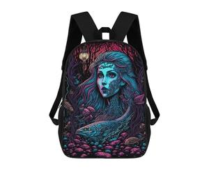 sinyumoney Mermaid in A Dark Forest Sac À Dos Scolaire Pour Enfants, Imprimé En 3D, Pour Garçons, Élèves Du Primaire Et Du Collège 17inch