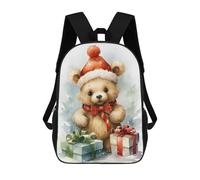 sinyumoney Merry Tiny Bear Xmas Sac À Dos Scolaire Imprimé En 3D, Sac À Dos Décontracté Pour Enfants, Sac D'école Imprimé En 3D Pour Garçons, Primaire Et Collège 17inch