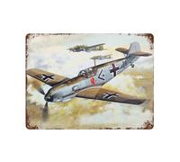 sinyumoney Messerschmitt Bf109 E3 Plaque Murale En Métal Style Vintage, Décoration Murale Pour Salon, Chambre, Salle De Jeux, Bureau Ou Garage11.8 x15.7