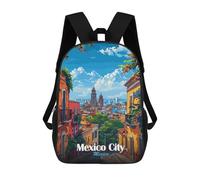sinyumoney Mexico City Skyline Sac À Dos Scolaire Pour Filles Et Garçons, Grande Capacité, Léger, Pour Enfants Et Étudiants 17inch