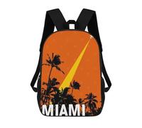 sinyumoney Miami Travel Sacs À Dos Scolaires Pour Enfants, Sac D'école Imprimé En 3D Pour Garçons, Élèves Du Primaire Et Du Collège 17inch