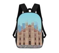 sinyumoney Milan Travel Print Sac À Dos Scolaire Imprimé En 3D, Sac À Dos Décontracté Pour Enfants, Sac D'école Imprimé En 3D Pour Garçons, Primaire Et Collège 17inch