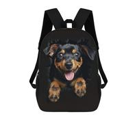 sinyumoney Miniature Pinscher Sac À Dos Scolaire Pour Enfants, 43 Cm (17 Pouces), Imprimé En 3D, Pour Garçons, Élèves Du Primaire Et Du Collège