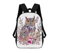 sinyumoney Minimalist Owl Paint Sac À Dos Scolaire Pour Filles Et Garçons, Grande Capacité, Léger, Pour Enfants Et Étudiants 17inch