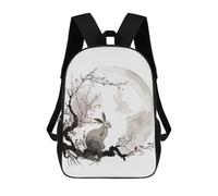 sinyumoney Minimalist Rabbit Sac À Dos Scolaire Pour Enfants Imprimé En 3D, Idéal Pour Les Voyages Et Les Lectures, Pour Les Garçons Et Les Élèves Du Primaire 17inch