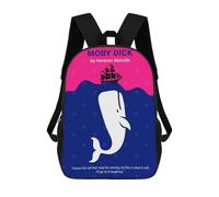 sinyumoney Moby Dick Minimalist Book Cover Sacs À Dos Scolaires Pour Enfants, Sac D'école Imprimé En 3D Pour Garçons, Élèves Du Primaire Et Du Collège 17inch