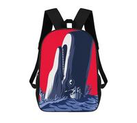 sinyumoney Moby Dick Sac À Dos Scolaire Enfant Tendance Et Décontracté, Sac À Dos Imprimé En 3D Pour Garçon, Grand Sac À Dos 17inch